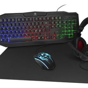 Deltaco GAM-129 - Gaming Tastatur - Mus - Headset - USB - RGB - Sort