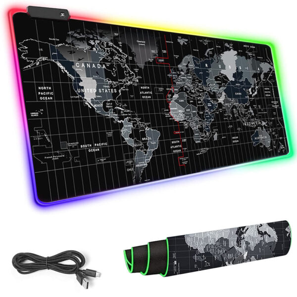 XXXL Gaming musemåtte med LED Lys 90x40 cm